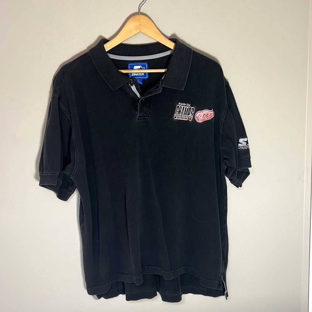 Vintage Starter Detroit Red Wings Stanley Cup Champs polo shirt